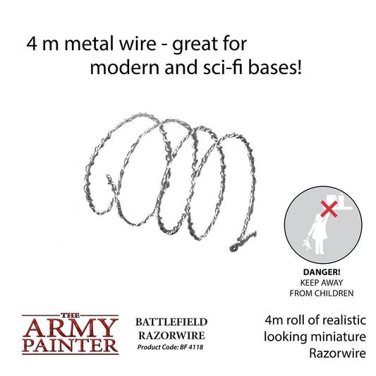 The Army Painter - Battlefield Razorwire - 4 m Tabletop Wargaming Stacheldraht