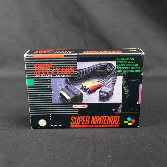 Super Nintendo SNES Stereo A/V Kabel mit Scart Adapter - CiB in OVP - Gebraucht