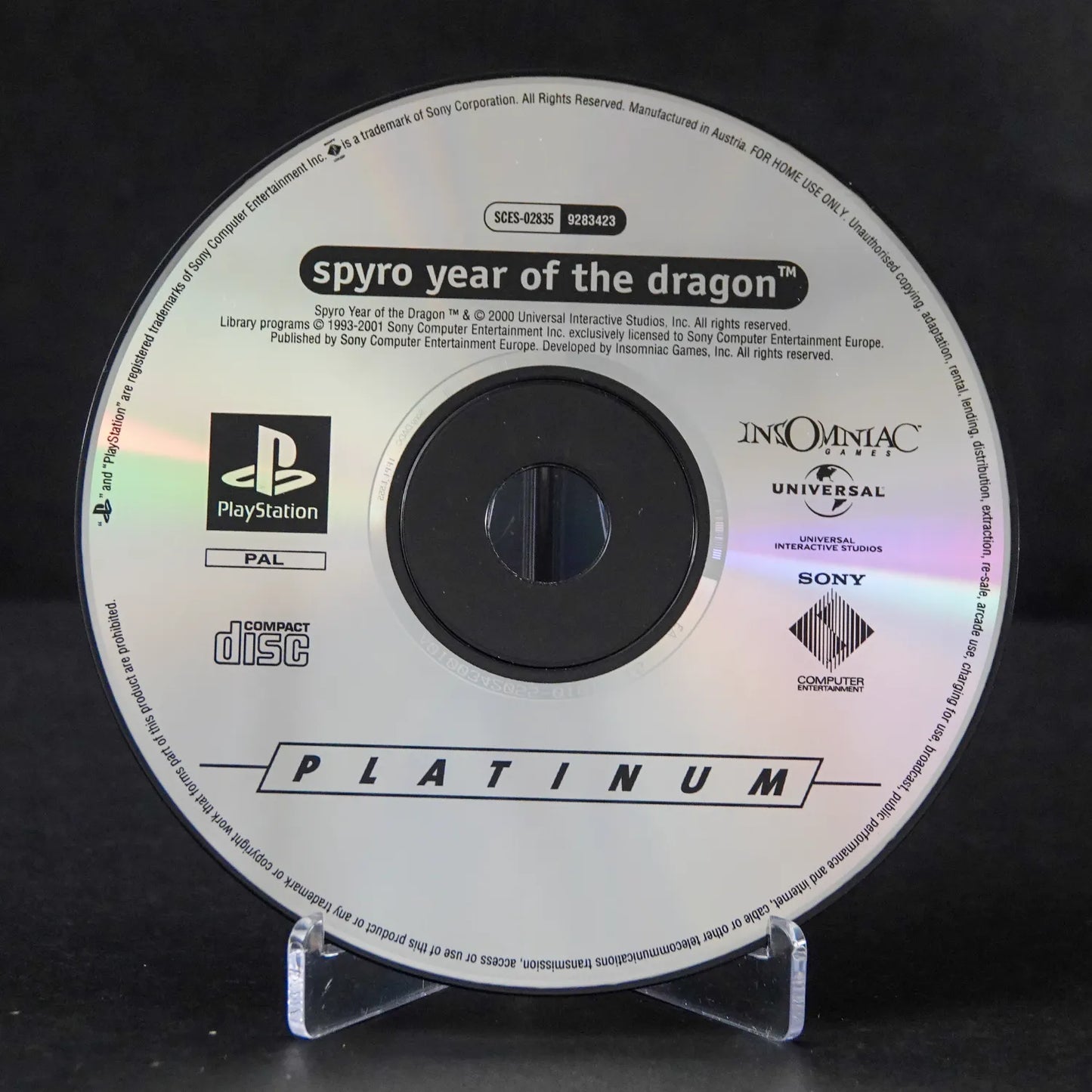 Spyro Year of the Dragon - Playsation 1 PS1 Platinum - CiB - Deutsch - Gebraucht