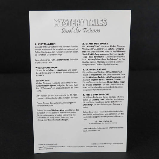 Green Pepper - Mystery Tales - Insel der Träume - PC Game - Deutsch - Gebraucht