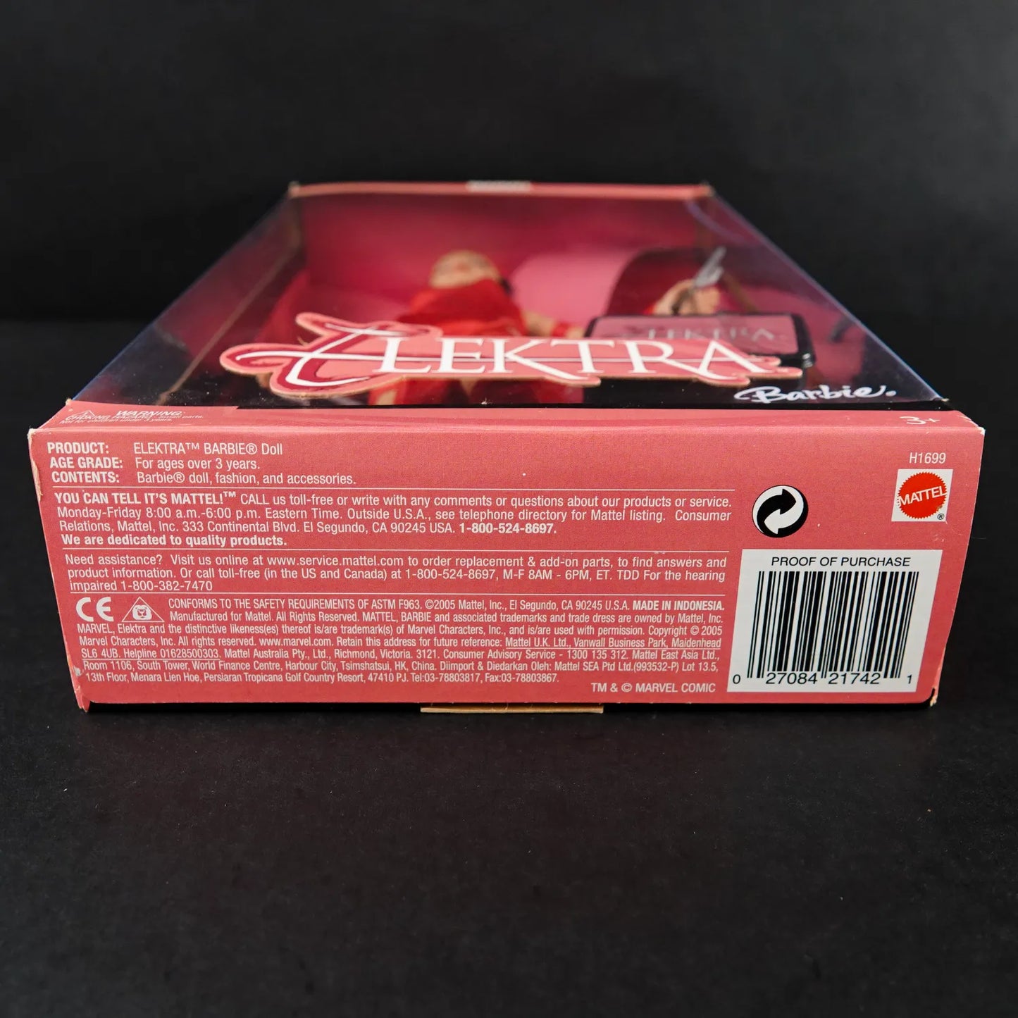 Marvel Elektra Barbie - Mattel Puppe - Modell H1699 - 2005 - OVP