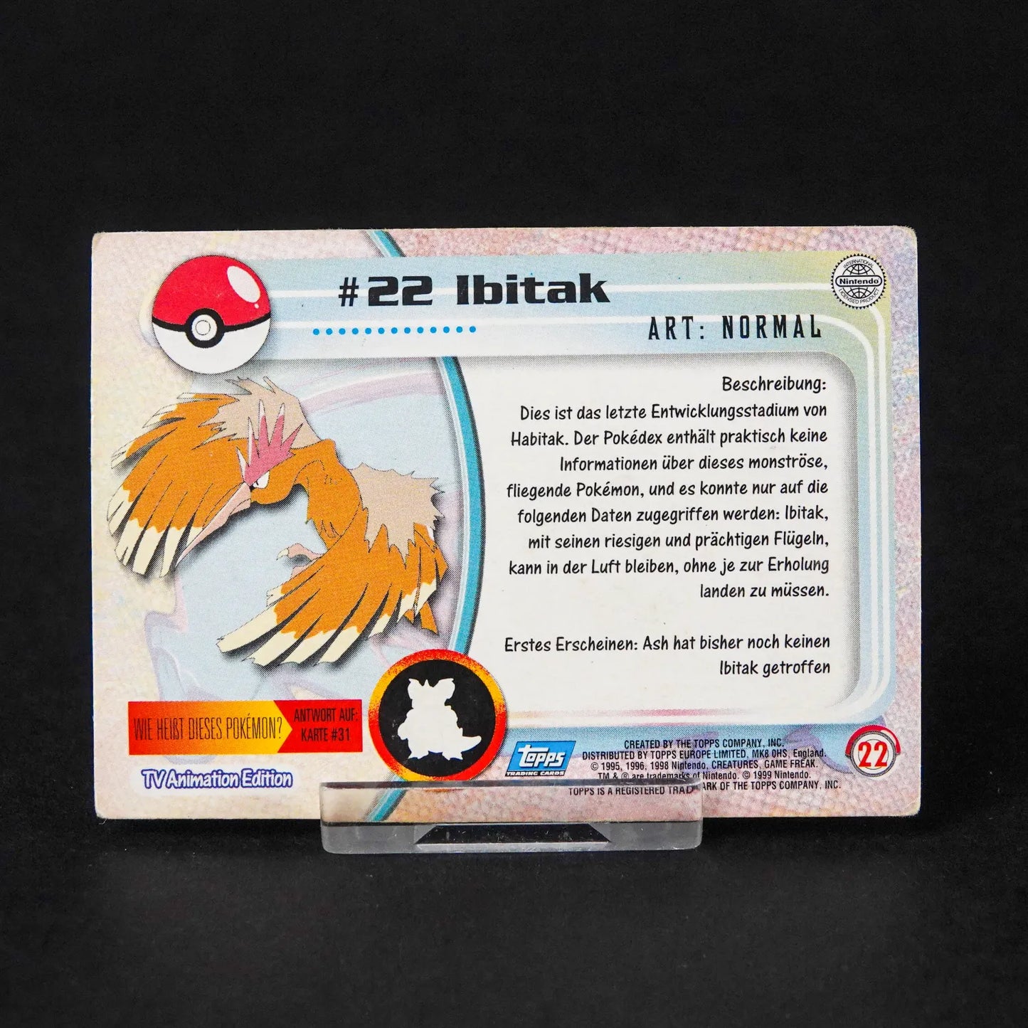 Pokémon topps TCG - TV Animation Edition - #22 Ibitak - Deutsch - GD