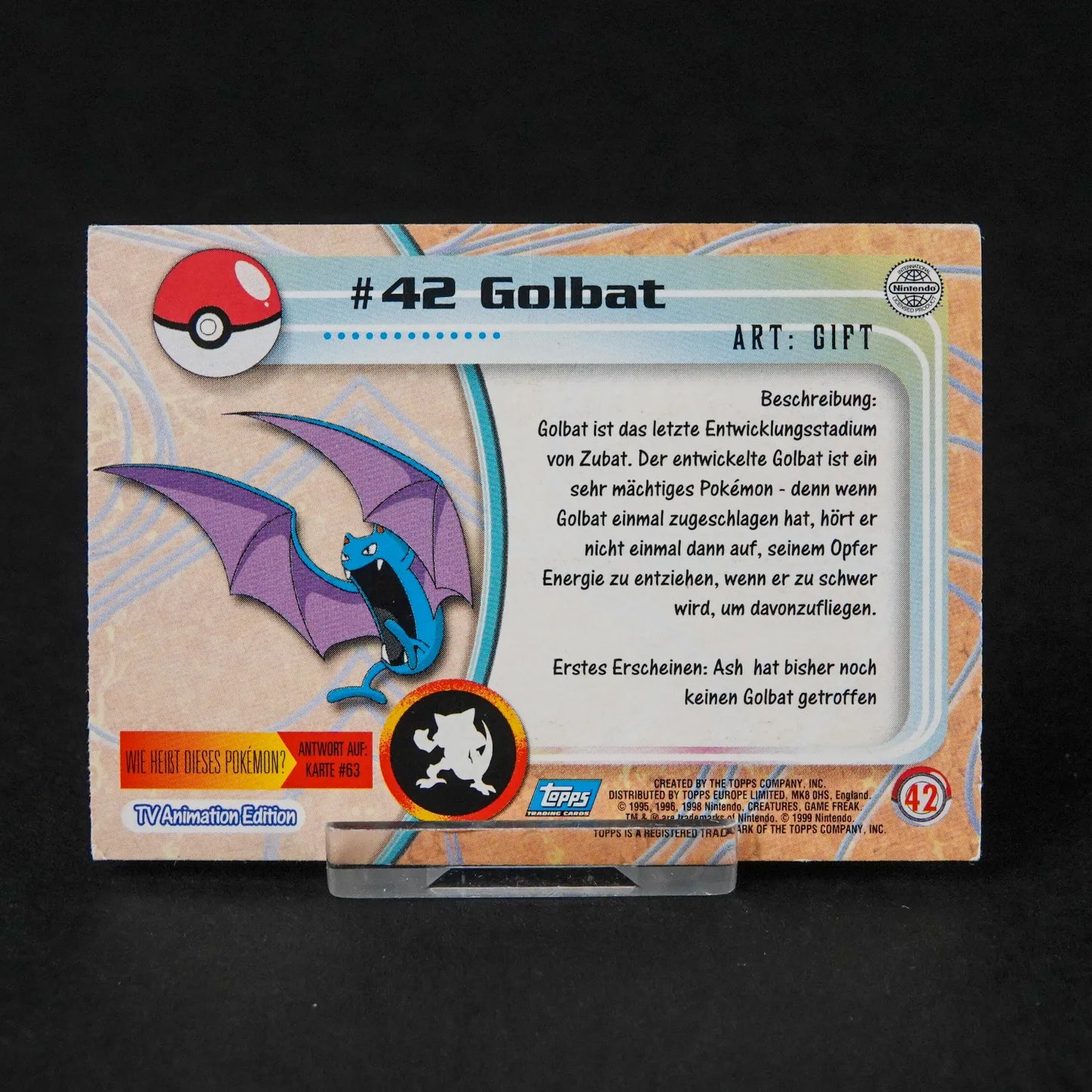Pokémon topps TCG - TV Animation Edition - #42 Golbat - Deutsch - EX