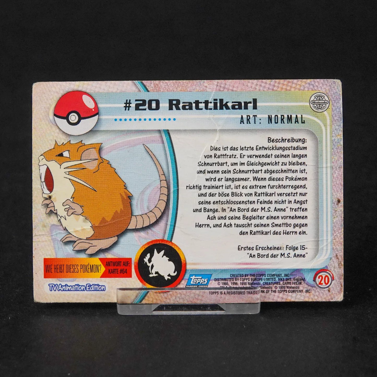 Pokémon topps TCG - TV Animation Edition - #20 Rattikarl - HOLO - Deutsch - PL