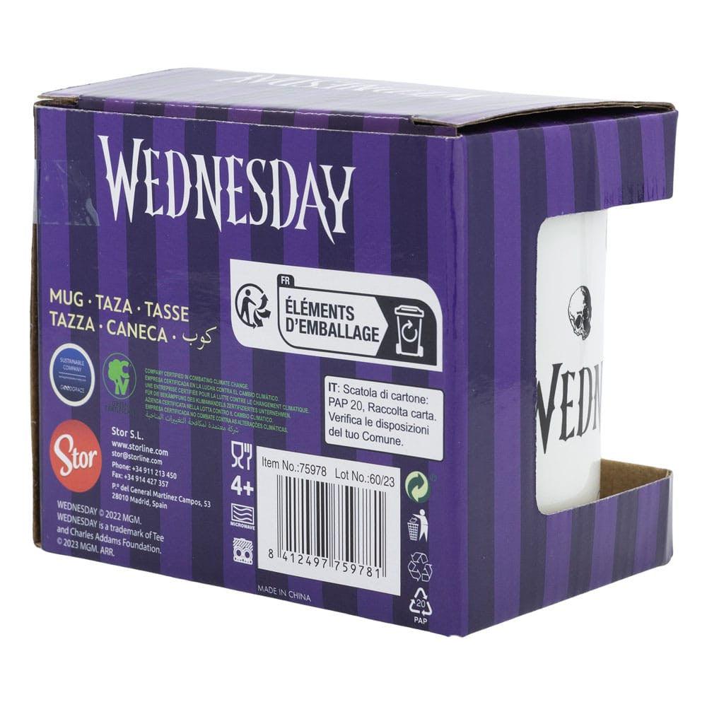 Wednesday- Addams-Family- Tasse- Nevermore- 325-ml- Gothic- Schwarz-Wei- x-str75978-c - Utopia Collectibles