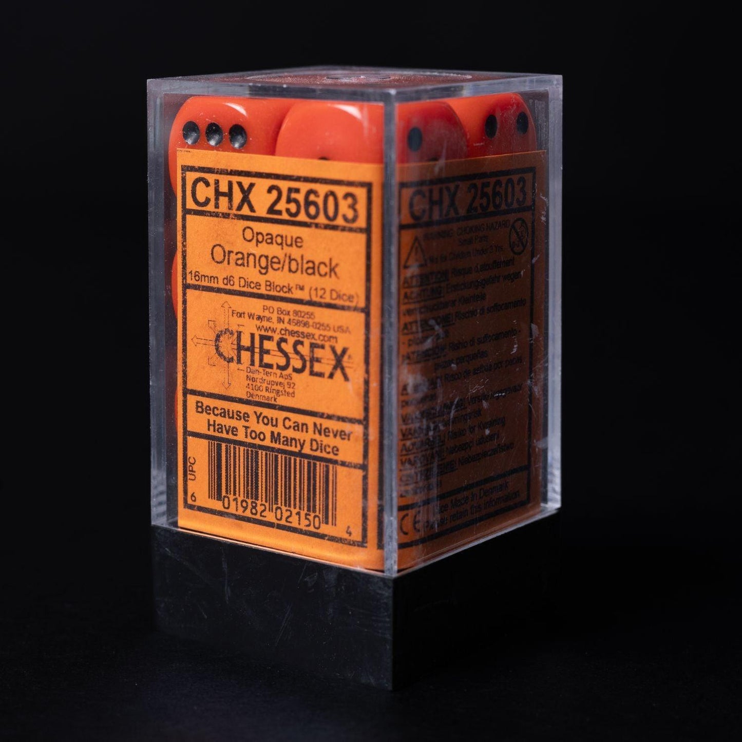 chessex-wuerfel-set-12-stueck-25603-w6-orange-black-2 - Utopia Collectibles