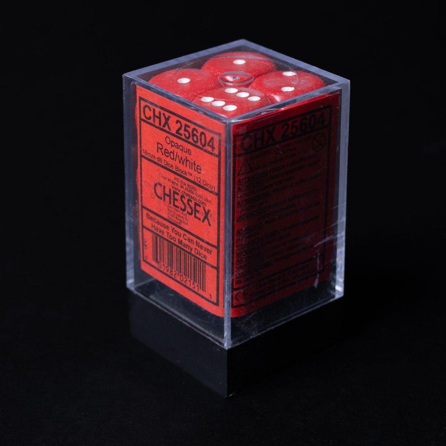 Chessex Würfel-Set - 12 Stück (25604) - W6 - Red / White