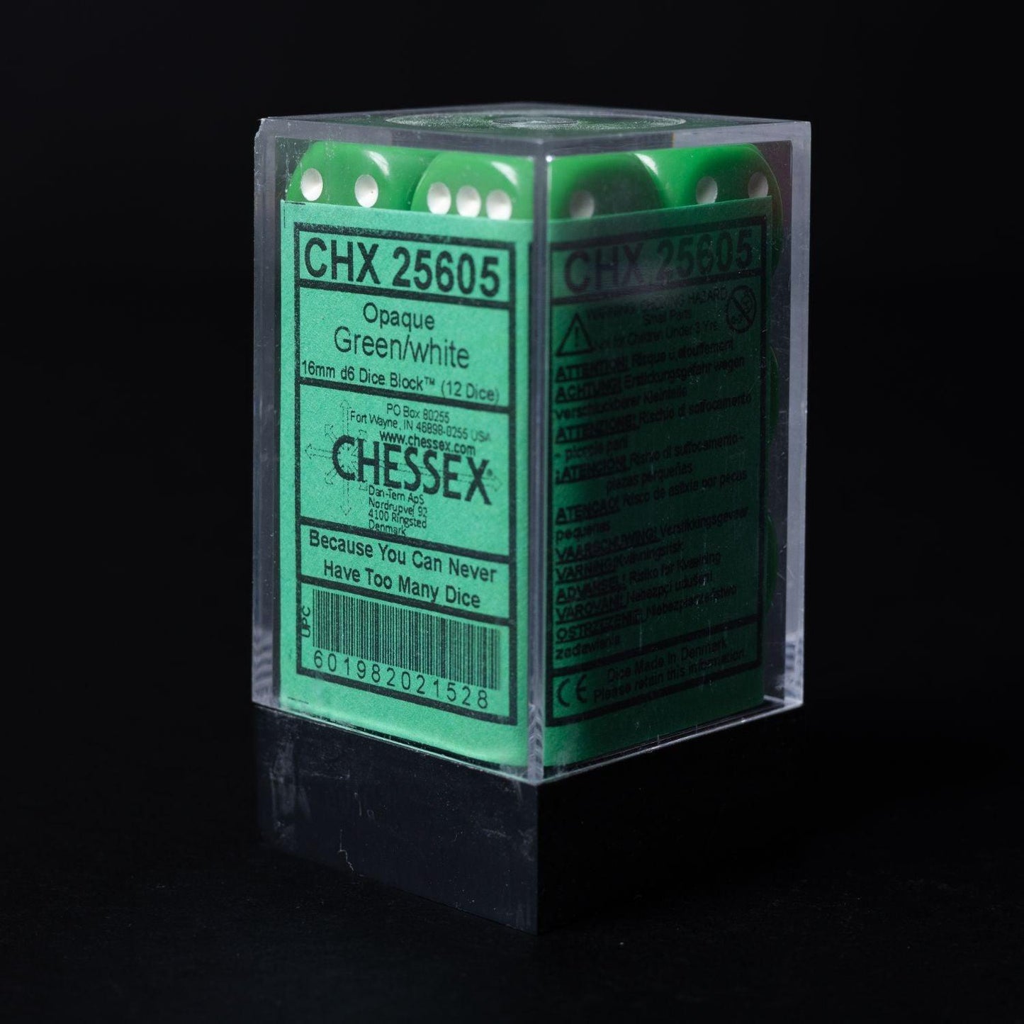 chessex-wuerfel-set-12-stueck-25605-w6-green-white-2 - Utopia Collectibles