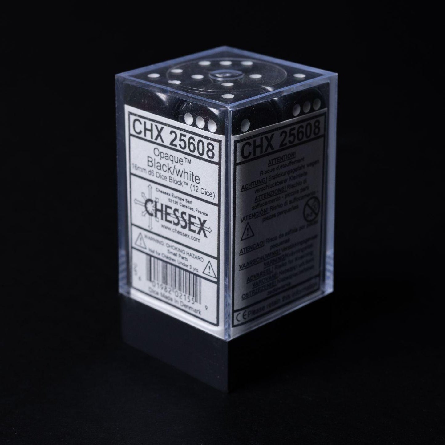 chessex-wuerfel-set-12-stueck-25608-w6-black-white-2 - Utopia Collectibles