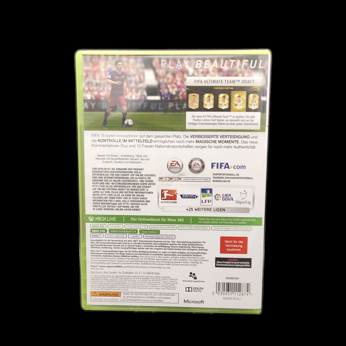 FIFA 16 - EA Sports - Xbox 360 - PAL - Deutsch - USK 0 - Sport - CiB - Gebraucht