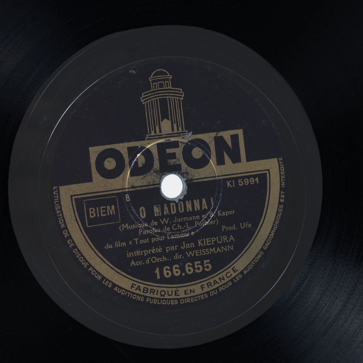 Jan Kiepura - Ninon, Quand Tu Me Souris / O Madonna - Shellack Platte 1933 - VG+