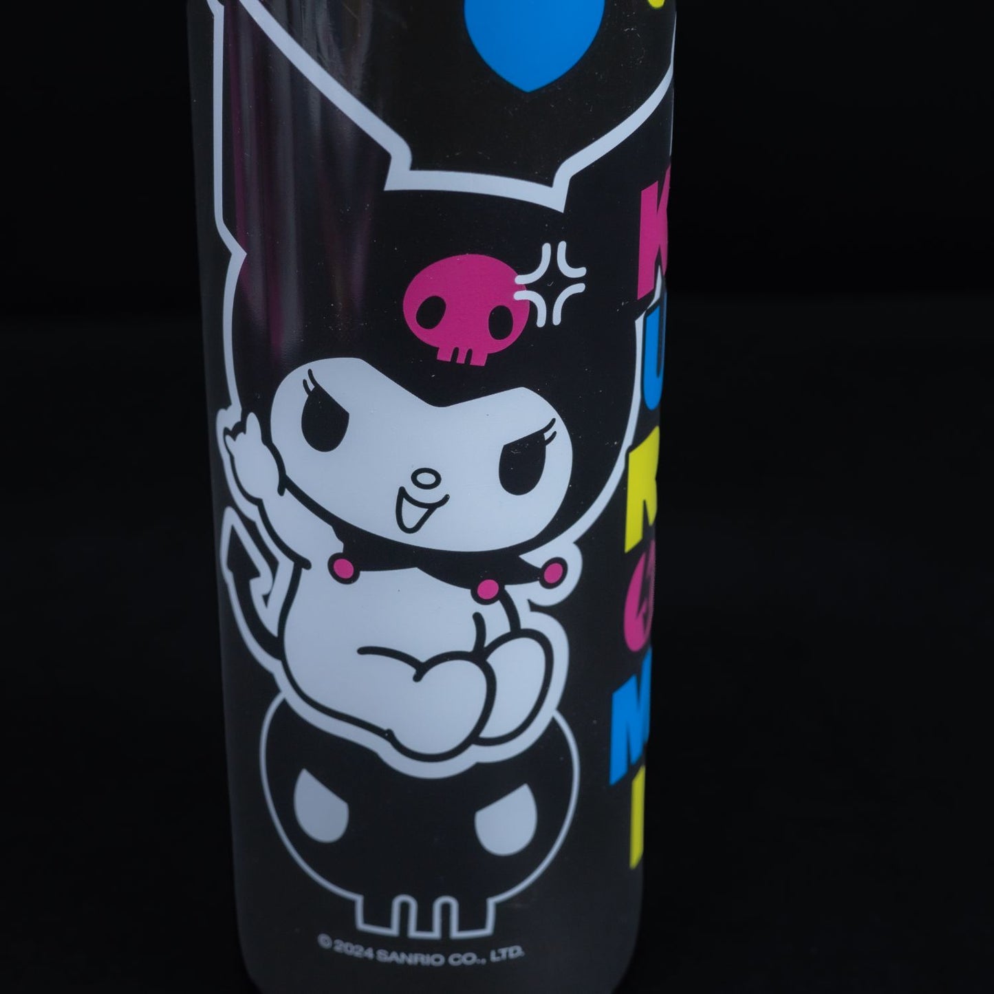 Kuromi / Hello Kitty - Kunststoff Trinkflasche - 700 ml - Schwarz Neon