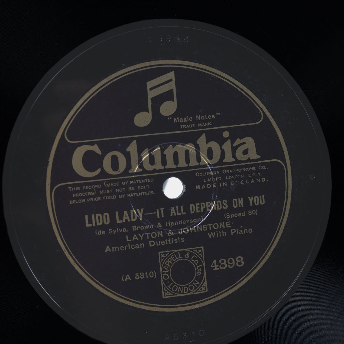 Layton And Johnstone - Lido Lady / The Birth Of The Blues - Shellack 1927 - NM