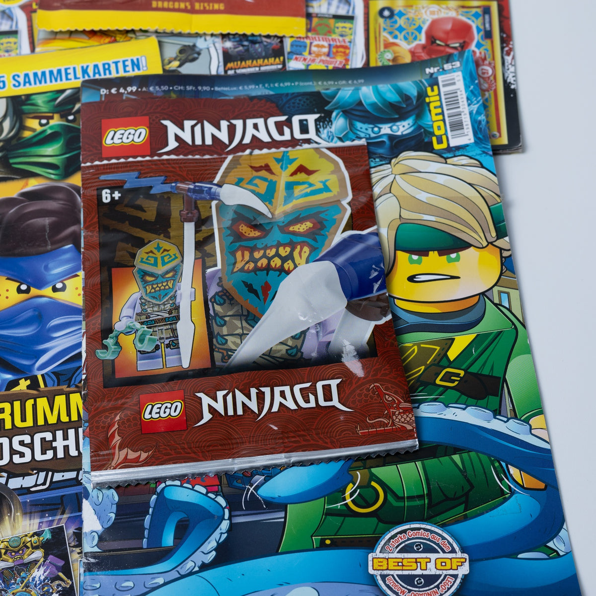 LEGO Ninjago - 4x Zeitschrift/Magazin & Comic - mit Sealed Mini-Figuren