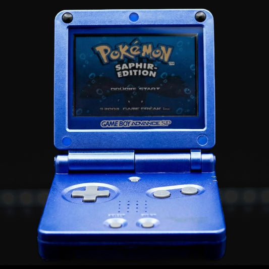 Nintendo Gameboy Advance SP Saphir Edition Set neues Gehäuse neue Displayscheibe