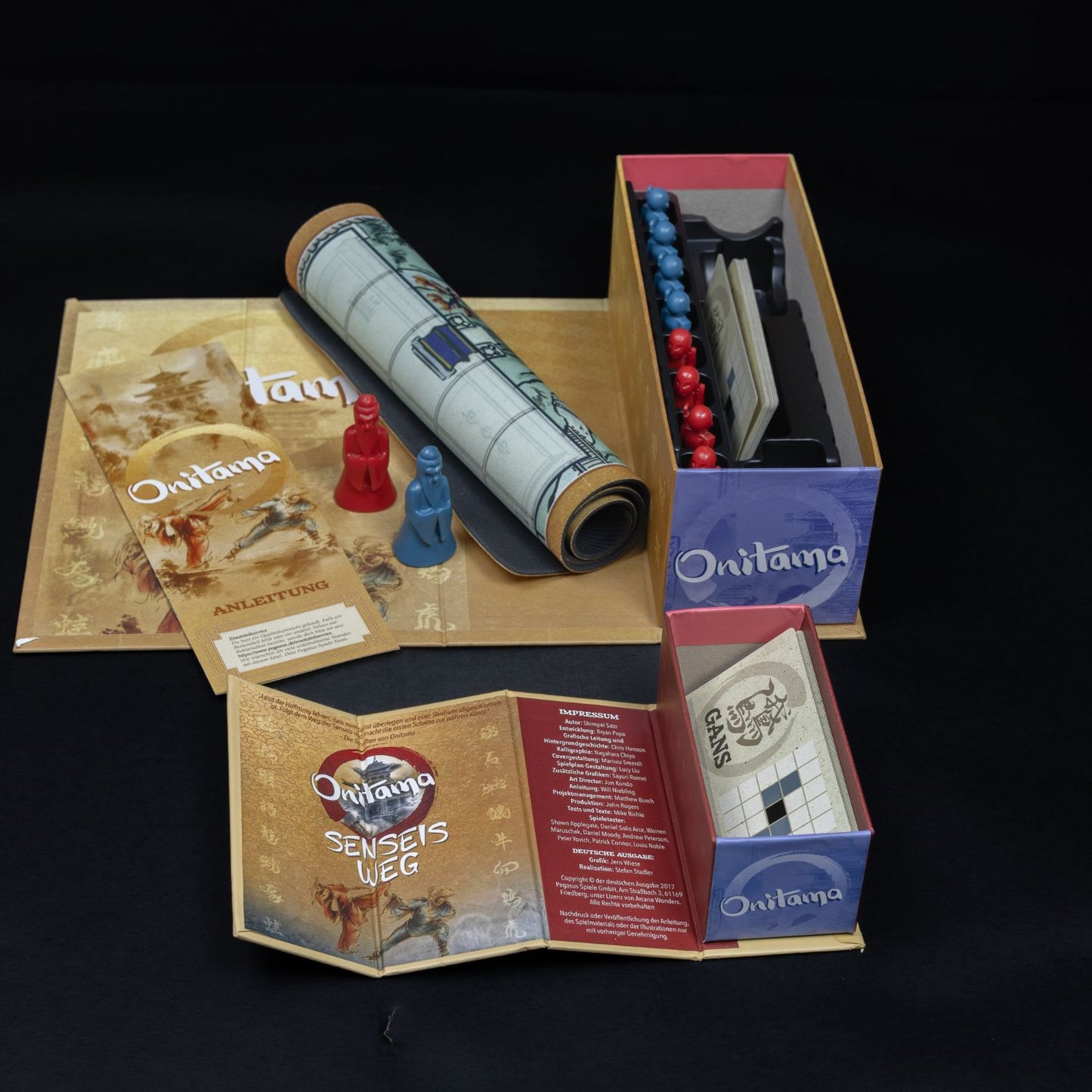 Onitama - Brettspiel Kartenspiel - Mit Erweiterung - Vollständig - Neuwertig