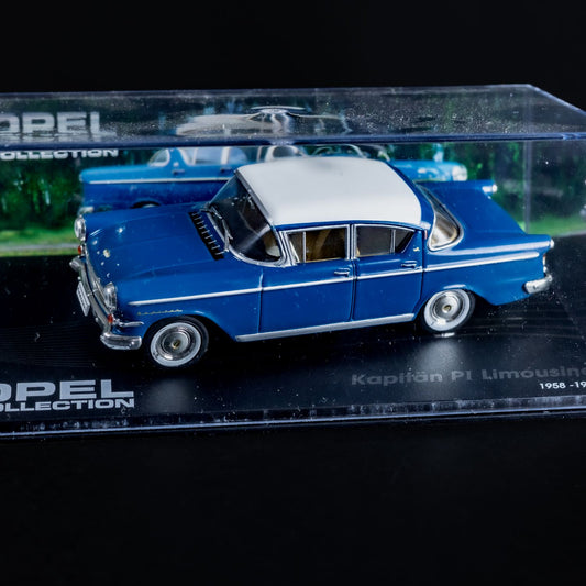 Opel Collection - Kapitän P1 (1985-1959) - 1:43 Stand-Modell - Mini-Vitrine