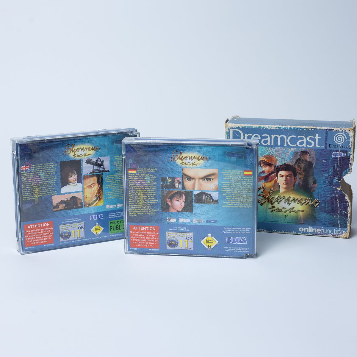 Shenmue - Dreamcast - 4 Discs mit Pappschuber - Zustand Okay - Case beschädigt
