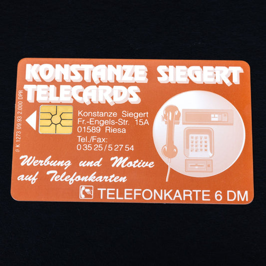 Telefonkarte - Konstanze Siegert - K 1273 09.93 2.000 DPR - Auflage 2000 Stück