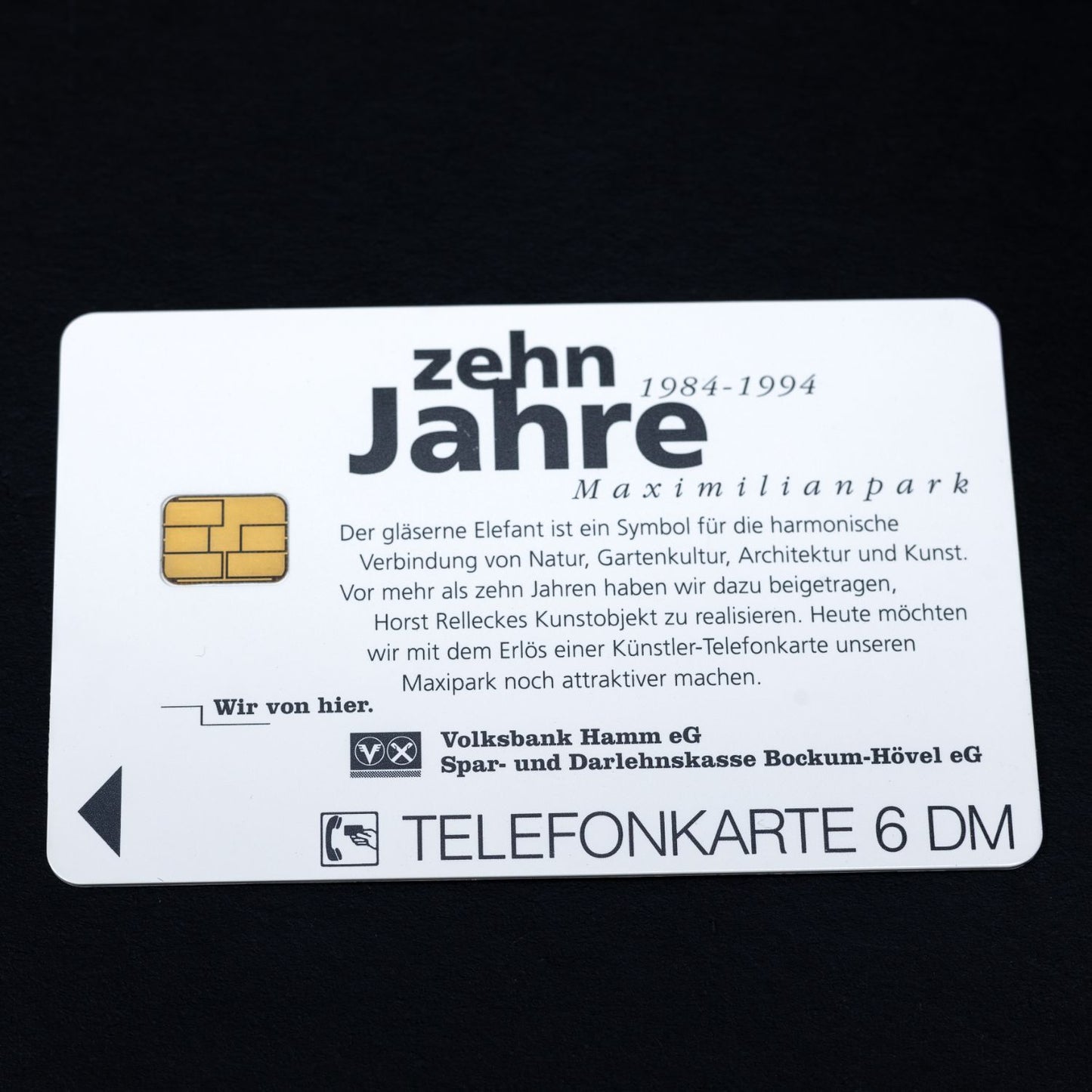 Telefonkarte - Zehn Jahre Maximilianpark (1994) - Glaselefant - Auflage 4000