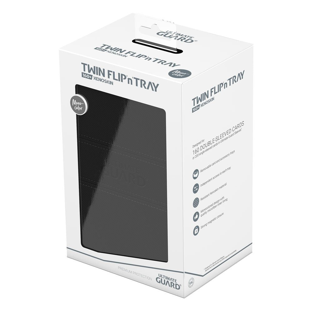 Ultimate Guard Doppel-Deckbox: Twin Flip'n'Tray 160+ Xenoskin - Schwarz