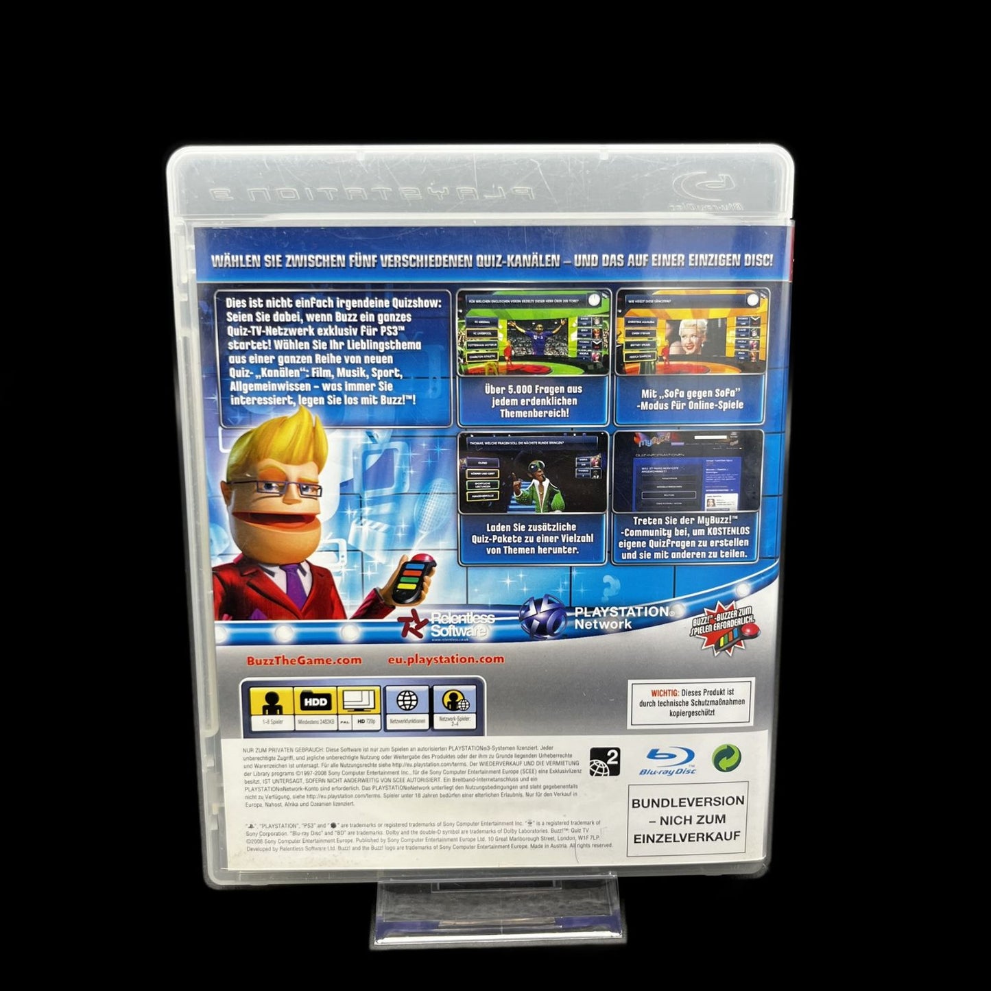 Buzz Quiz TV - Ohne Buzzer - Sony Playstation PS 3 - PAL - Zustand sehr gut