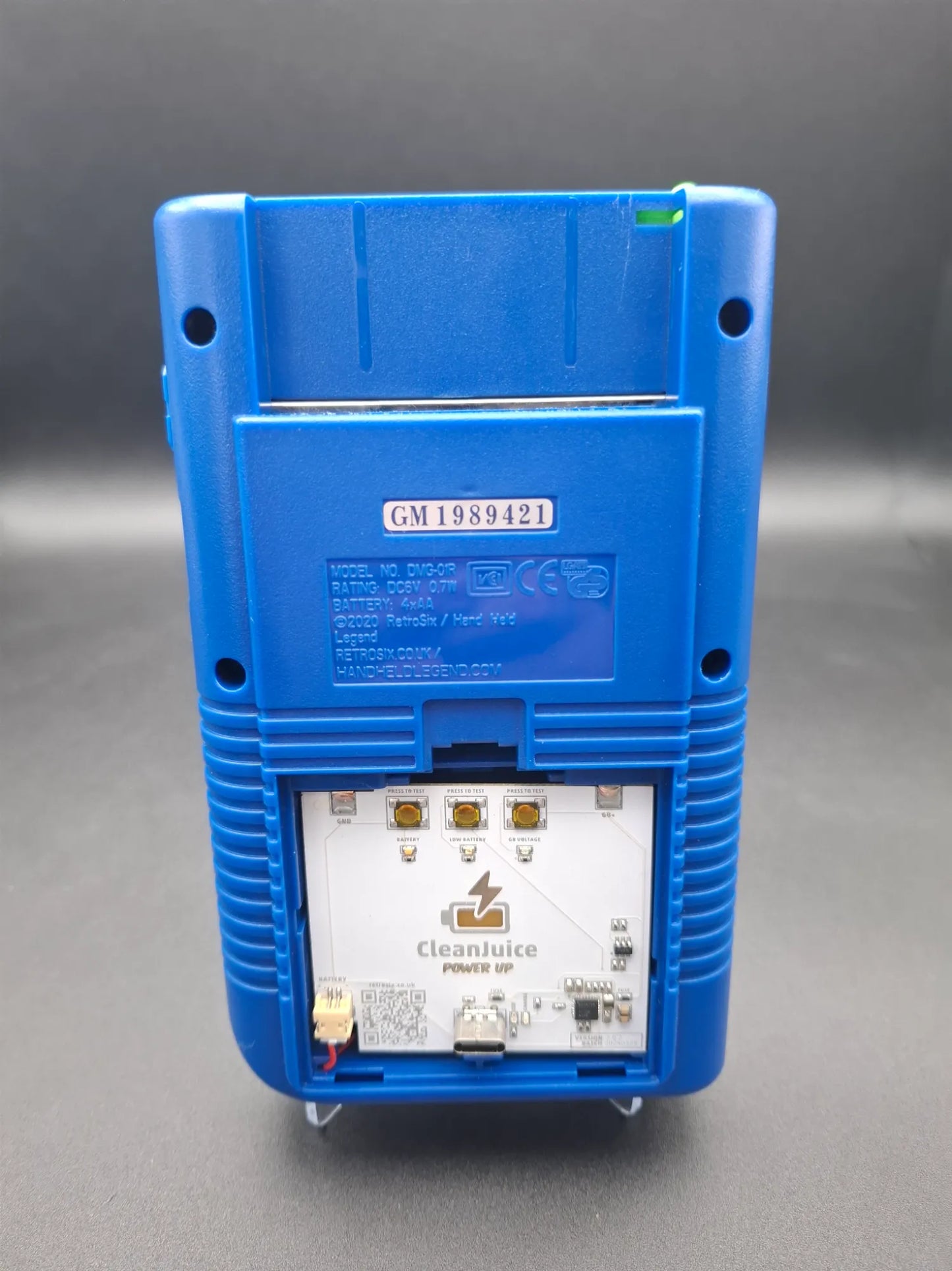 Nintendo Gameboy DMG - Blau - Modded - Beleuchtestes IPS Display - LiPo Akku Mod