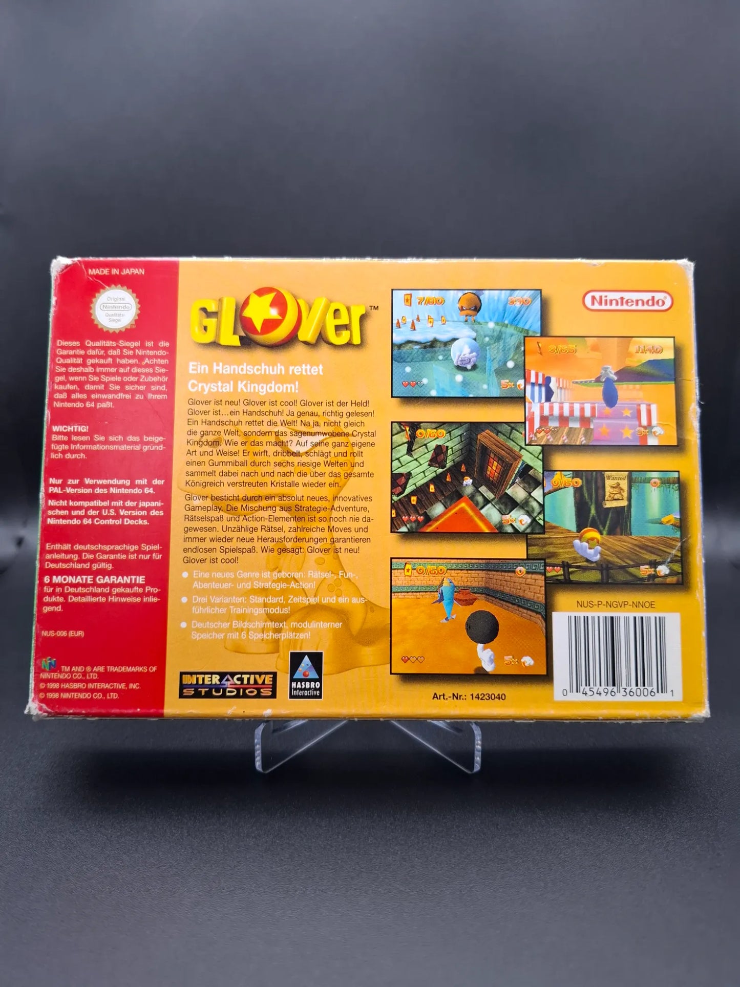Glover - Nintendo 64 / N64 - In OVP - PAL - Deutsch - Gebraucht