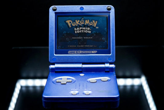 Nintendo Gameboy Advance SP Saphir Edition Set neues Gehäuse neue Displayscheibe