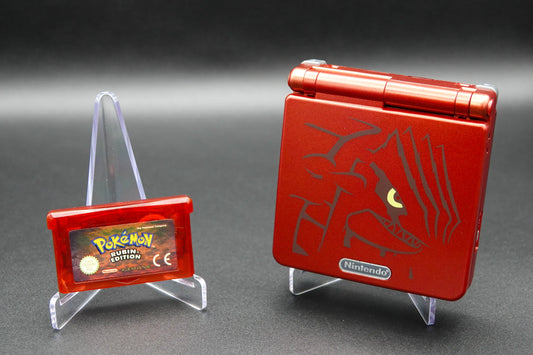 Nintendo Gameboy Advance SP Rubin Edition Set neues Gehäuse neue Displayscheibe