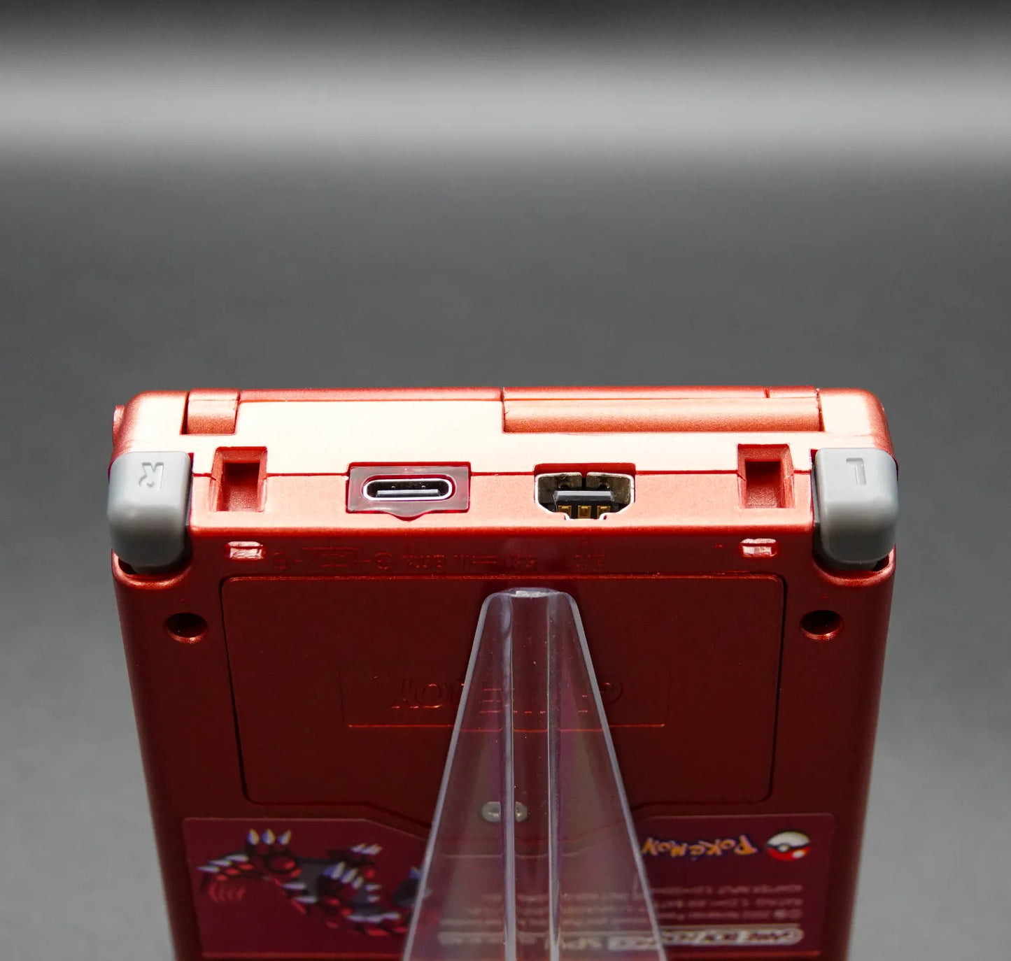 Nintendo Gameboy Advance SP Rubin Edition Set neues Gehäuse neue Displayscheibe