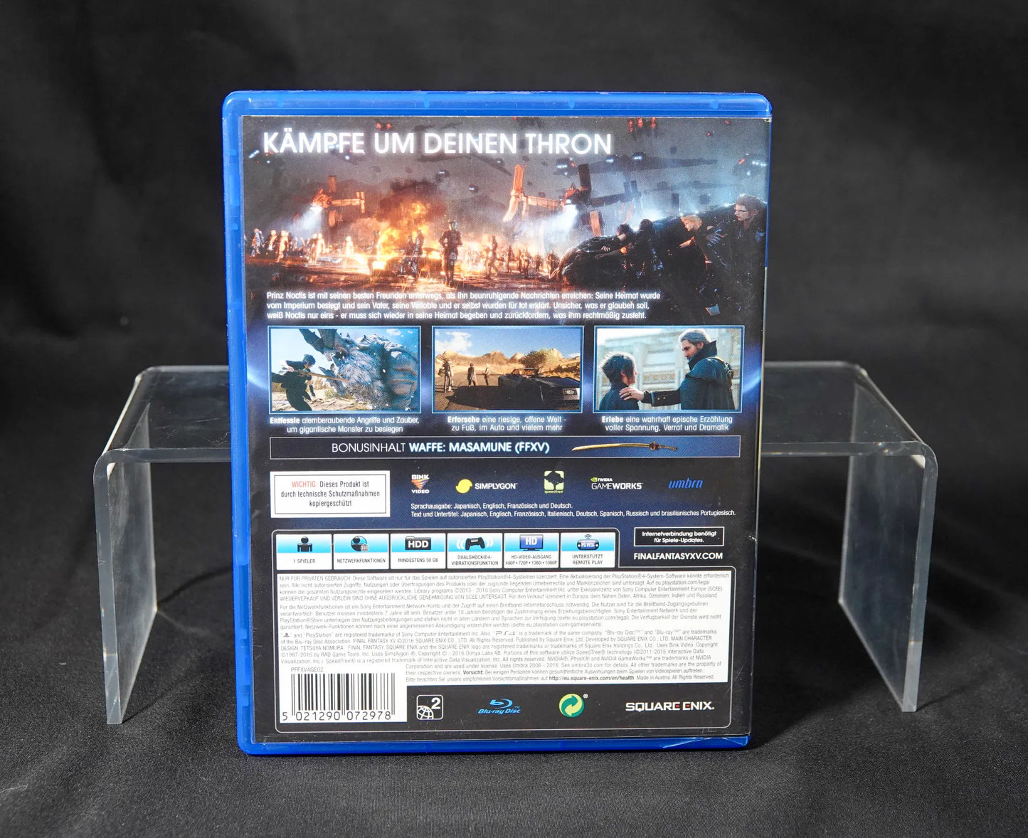 Final Fantasy XV / 15 Day One Edition Playstation PS4 PAL Deutsch CiB Gebraucht