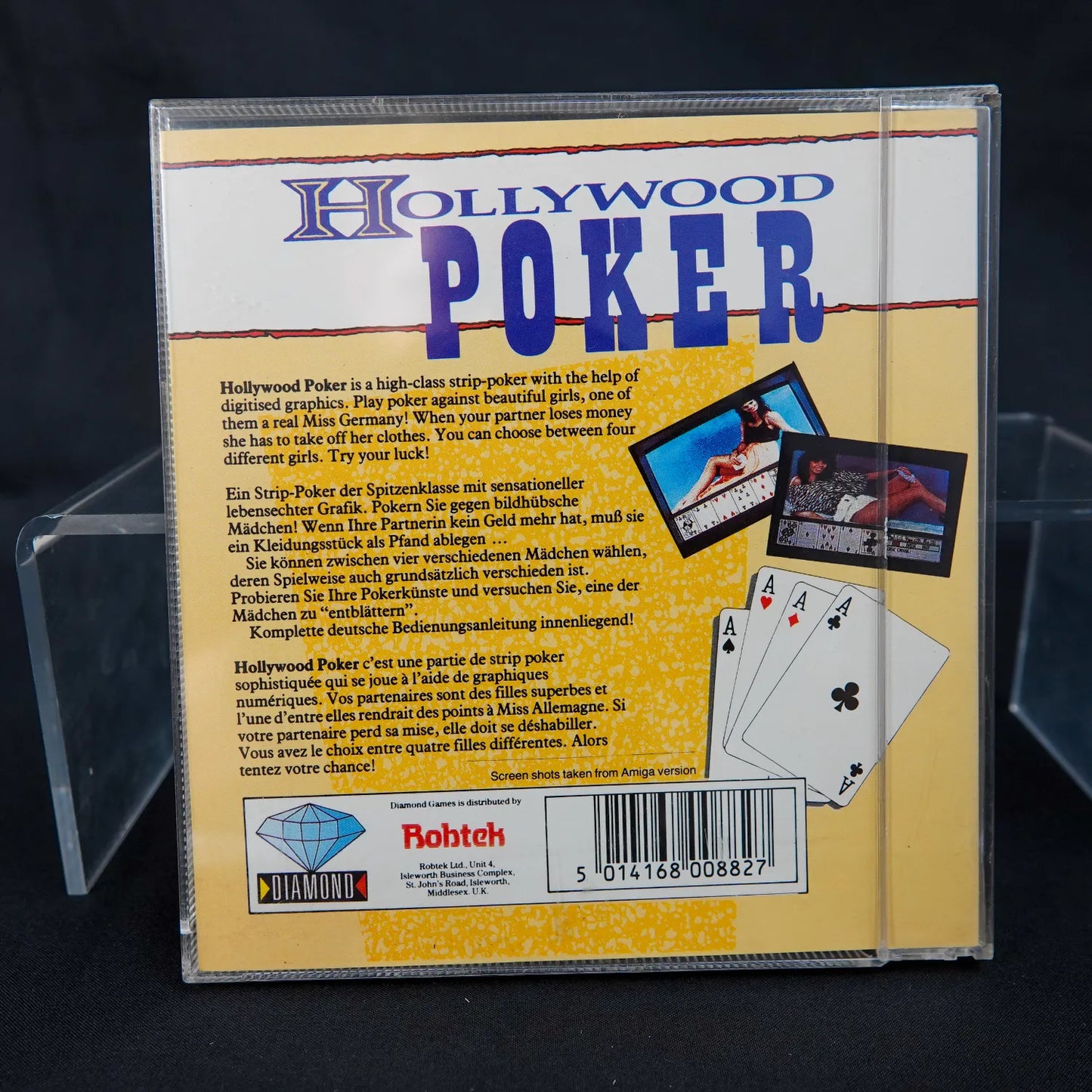 Hollywood Poker - CBM Commodore 64 C64 / 128 Diskette - CiB Komplett - Englisch