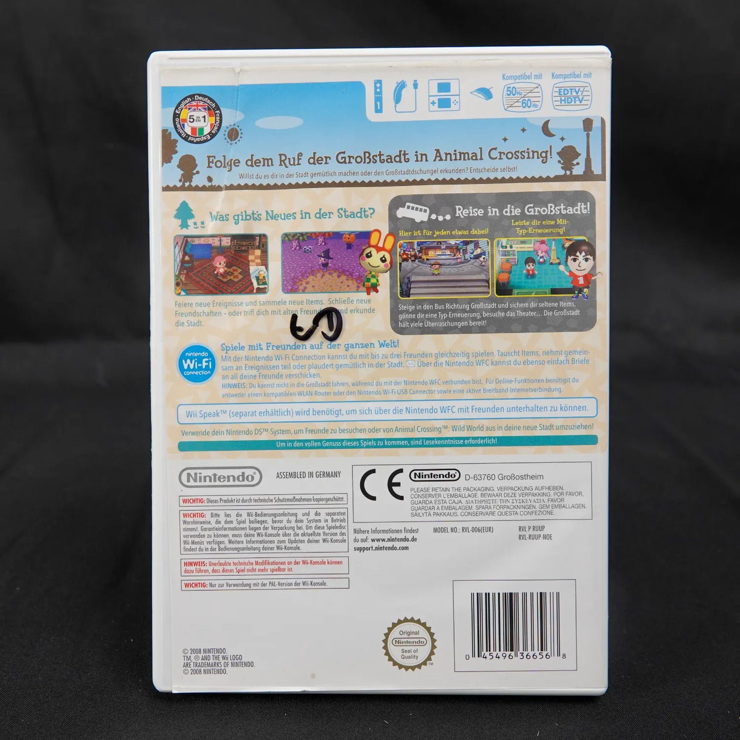 Animal Crossing Let's Go To The City - Nintendo Wii Spiel - PAL - CiB - Deutsch