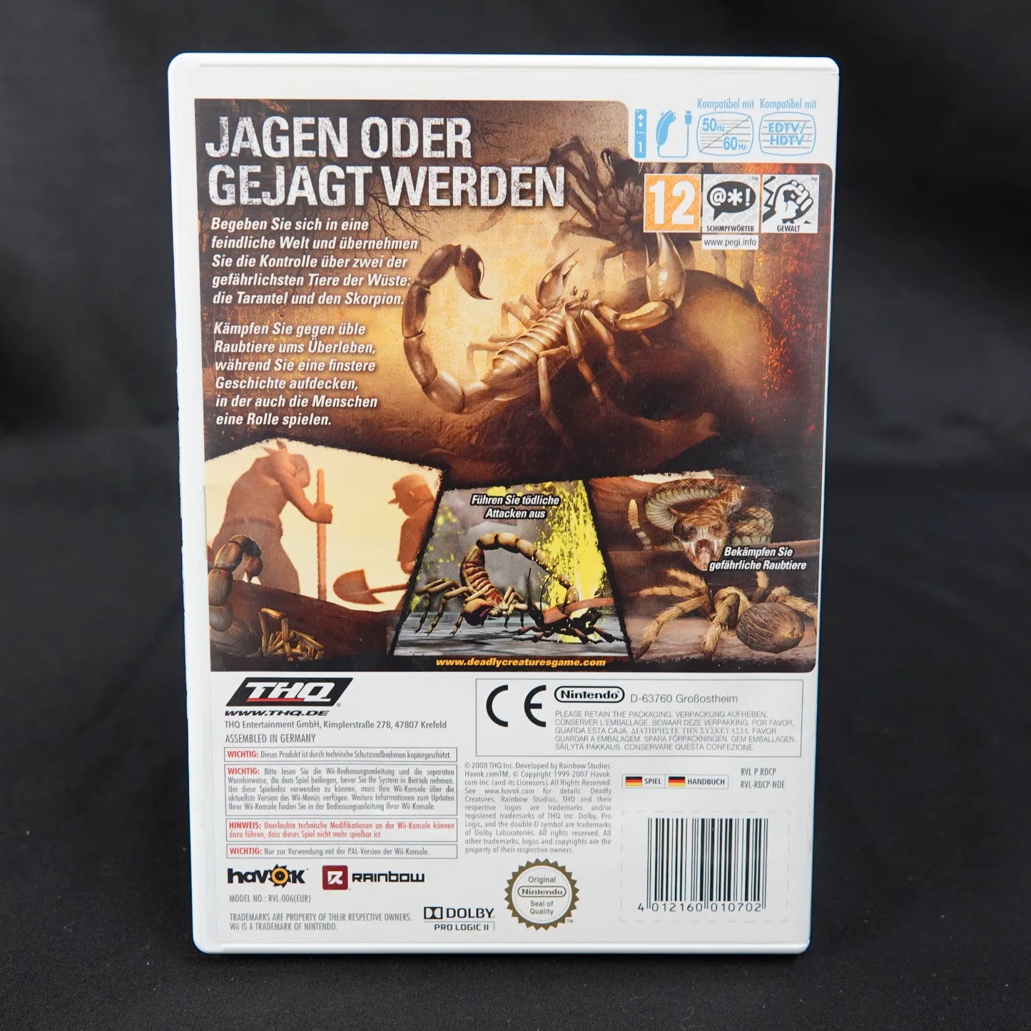 Deadly Creatures - Nintendo Wii Spiel - PAL - CiB - Deutsch - Gebraucht