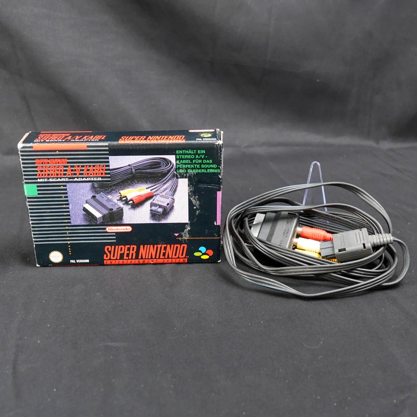 Super Nintendo SNES Stereo A/V Kabel mit Scart Adapter - CiB in OVP - Gebraucht
