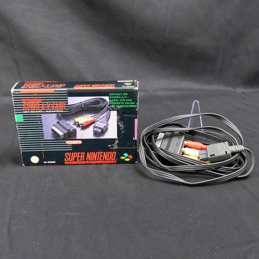Super Nintendo SNES Stereo A/V Kabel mit Scart Adapter - CiB in OVP - Gebraucht
