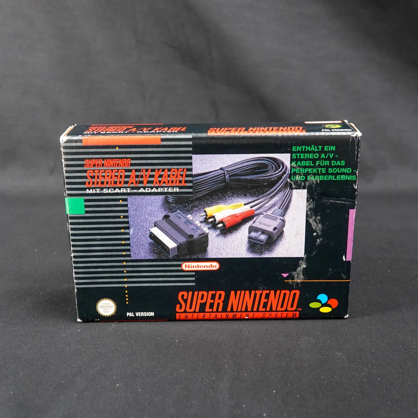 Super Nintendo SNES Stereo A/V Kabel mit Scart Adapter - CiB in OVP - Gebraucht