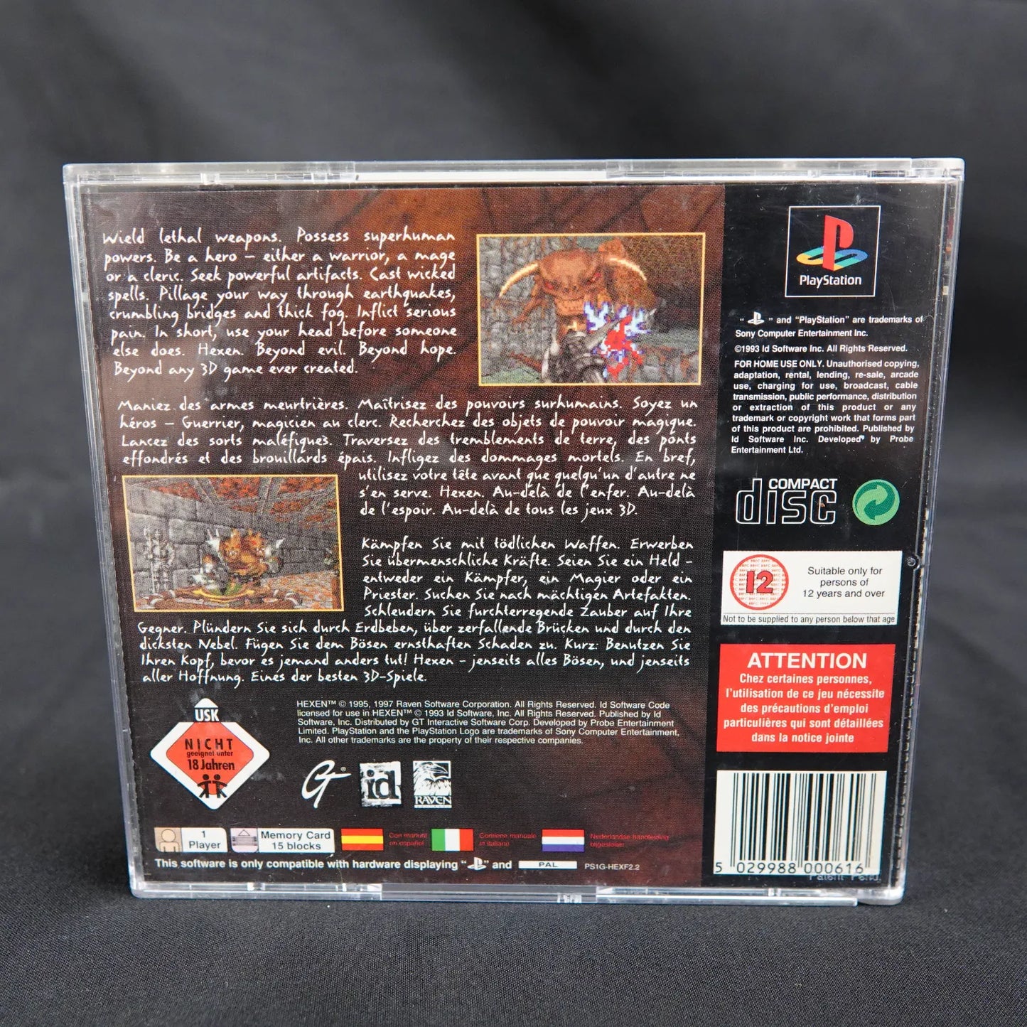 Hexen - Playstation 1 PS1 Spiel - CiB mit Anleitung - PAL - Gebraucht - FSK 18