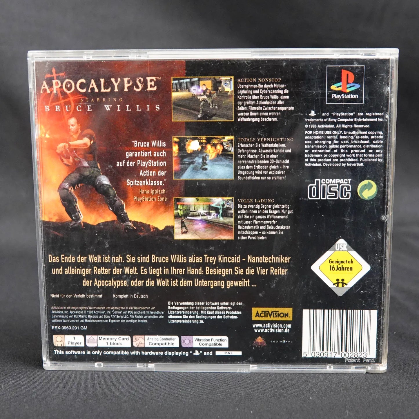 Apocalypse - Playstation 1 PS1 Spiel - Case und Anleitung beschädigt - PAL