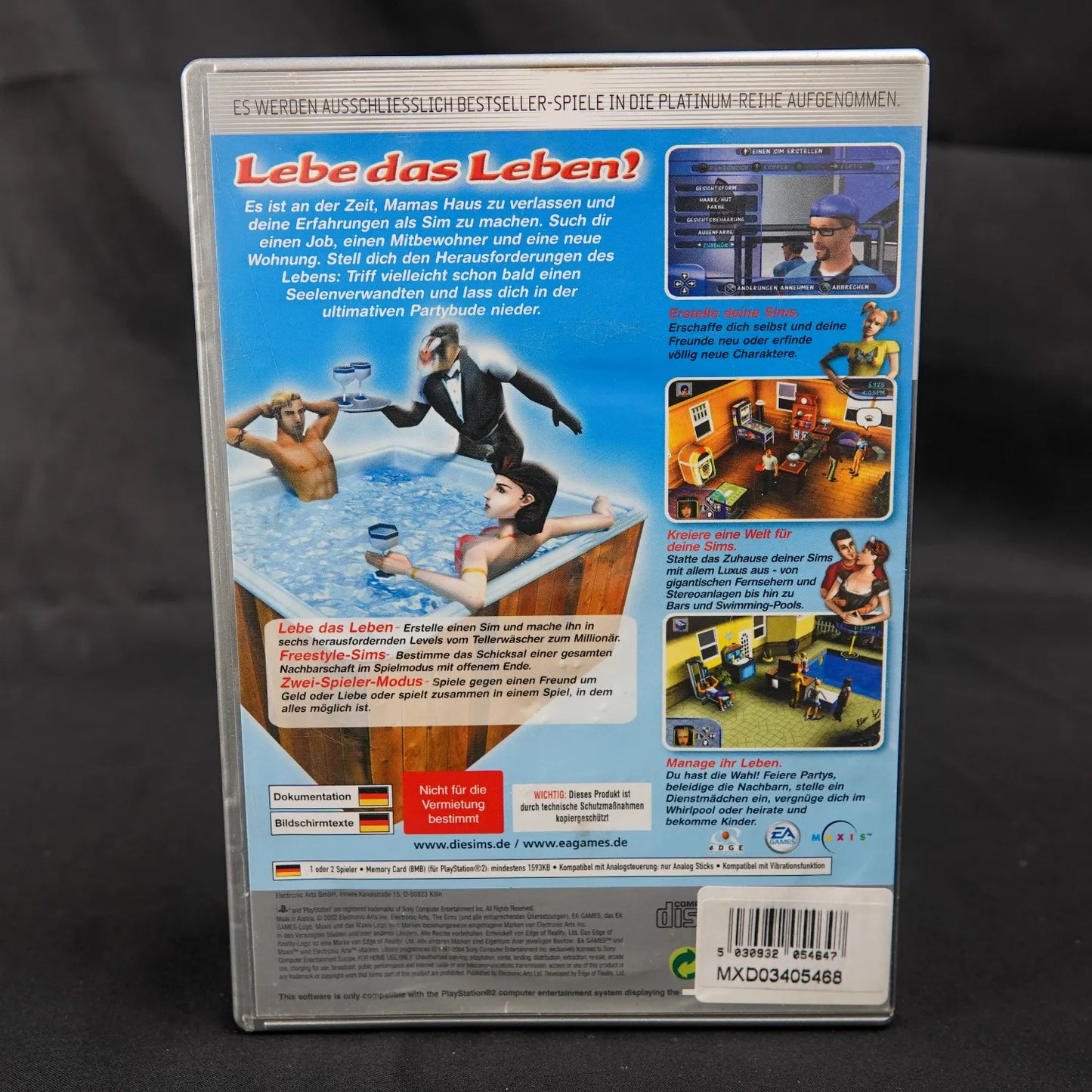 Die SIMS - Playstation 2 / PS2 Platinum - CiB - Deutsch - Gebraucht