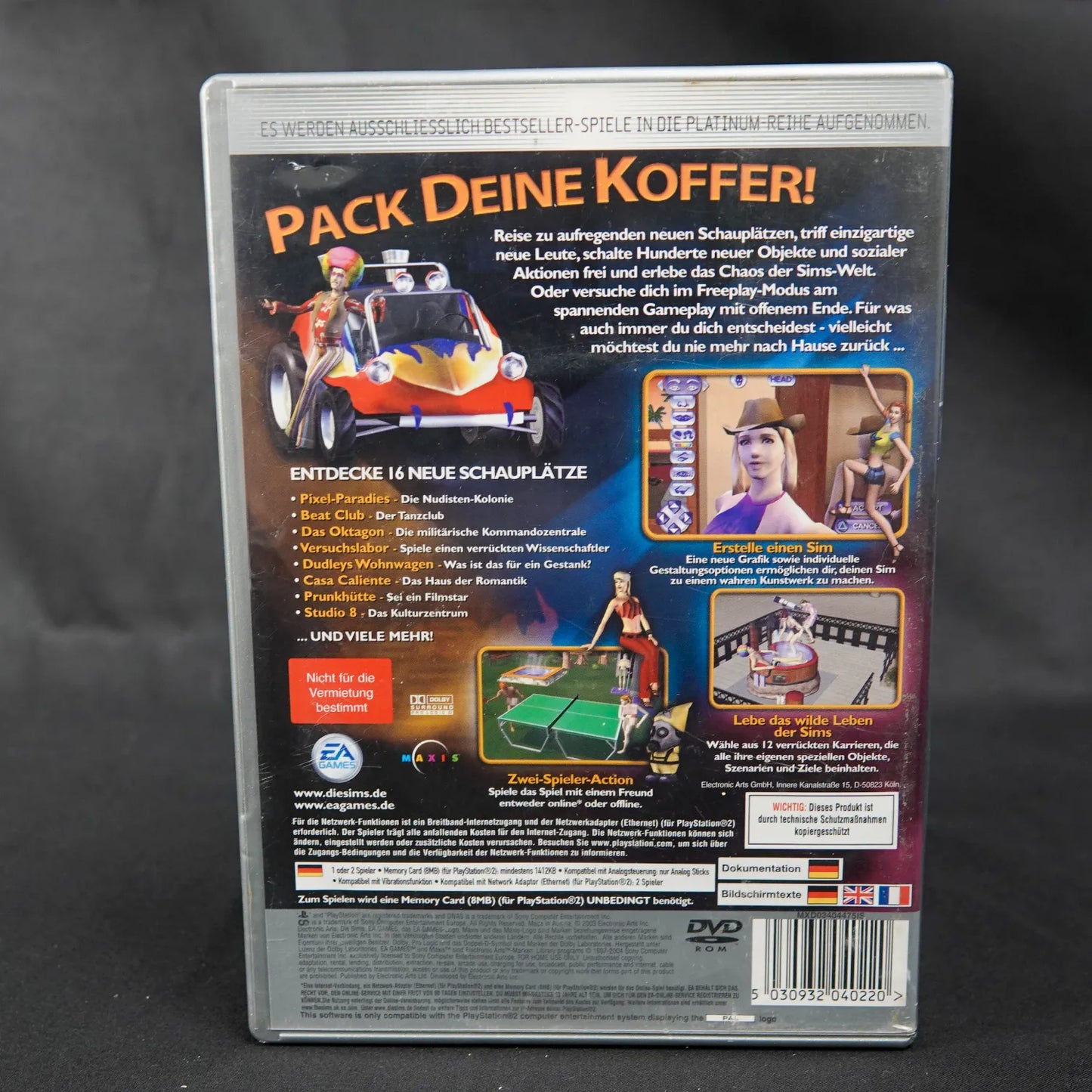 Die SIMS brechen aus - Playstation 2 / PS2 Platinum - CiB - Deutsch - Gebraucht