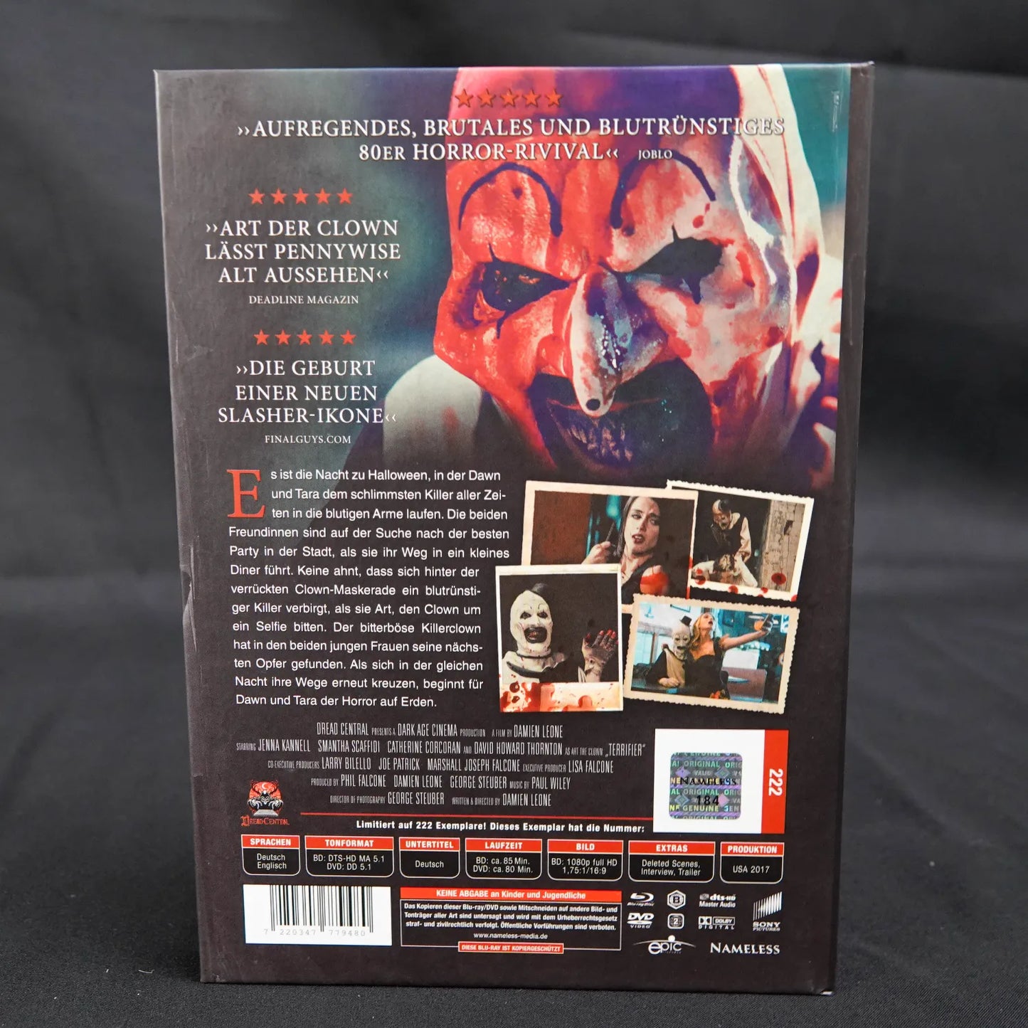 Terrifier - Blue Ray Mediabook - Limitiert Nr 184 / 222 - Top Zustand - Deutsch