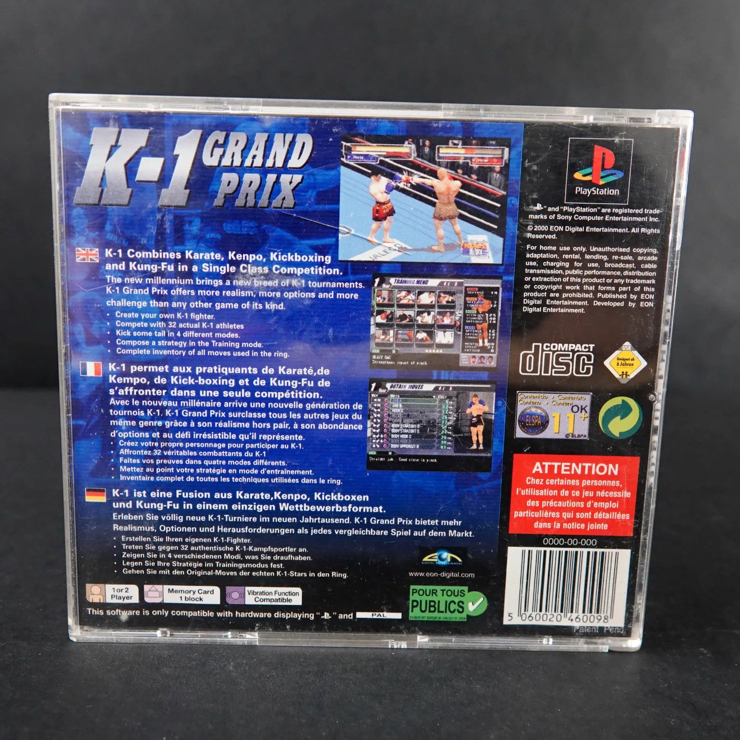 K-1 Grand Prix - Playsation 1 PS1 Boxing Spiel - CiB - Englisch - Gebraucht