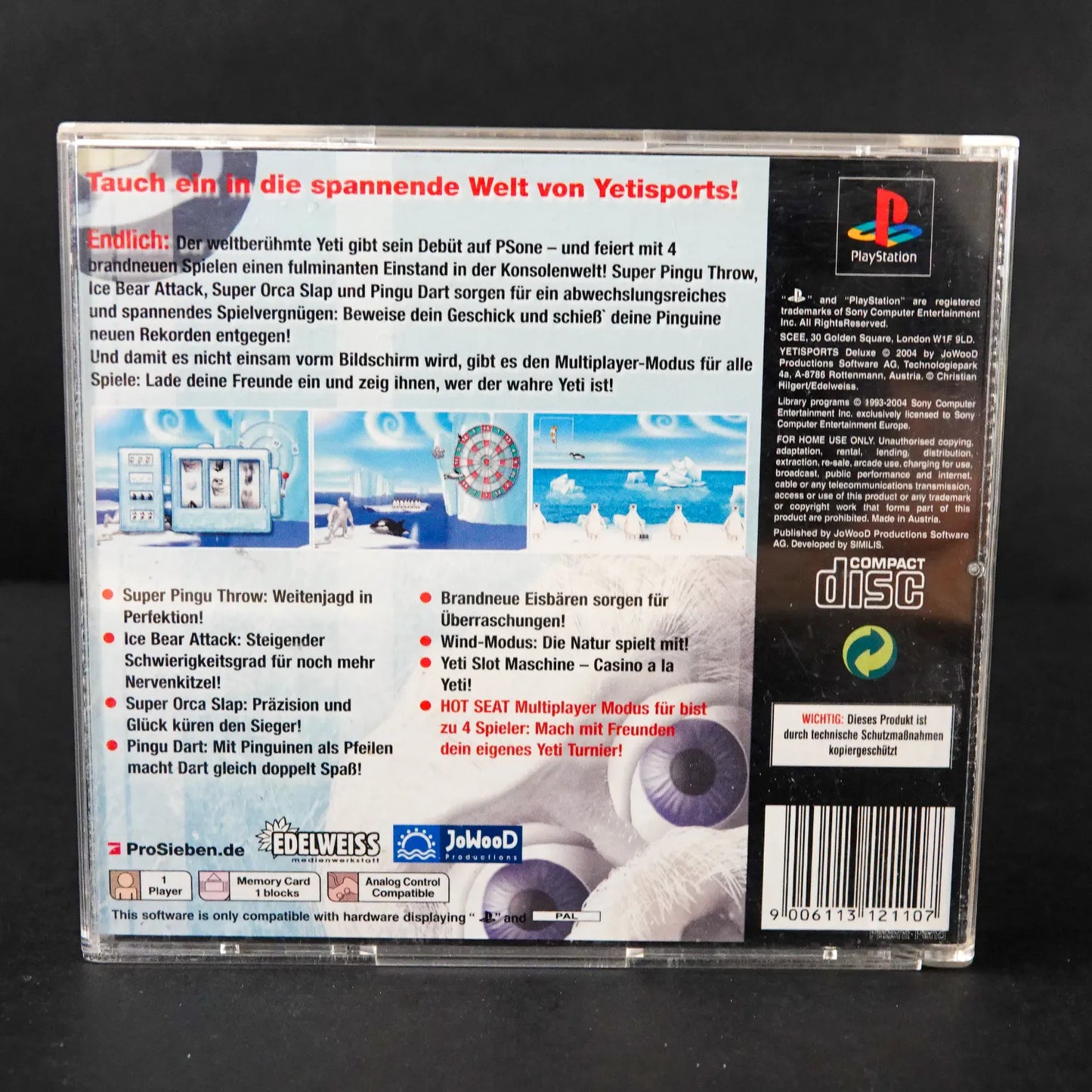Yetisports Deluxe - Playsation 1 PS1 - CiB mit Anleitung - Deutsch - Gebraucht