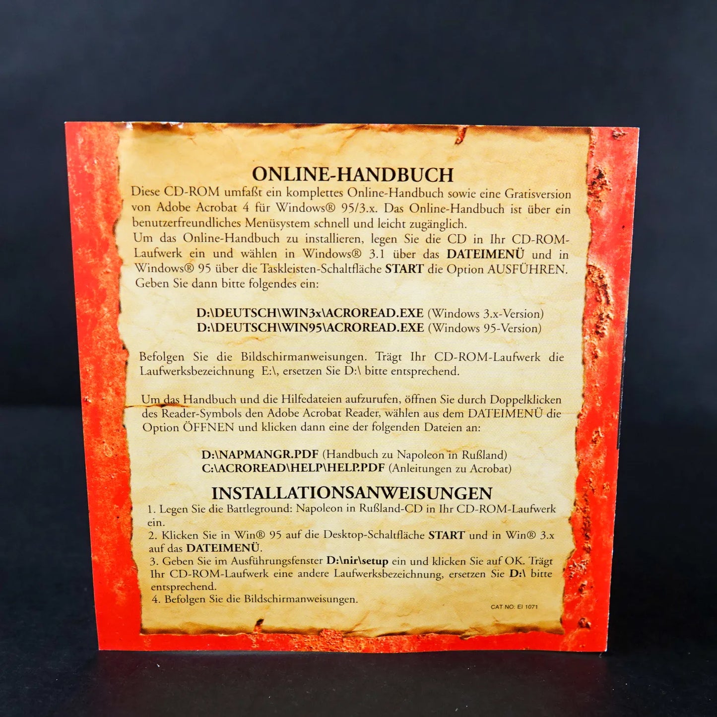 Die Große Schlacht von Napoleon - PC Game Disc im Jewel Case - Deutsch Gebraucht