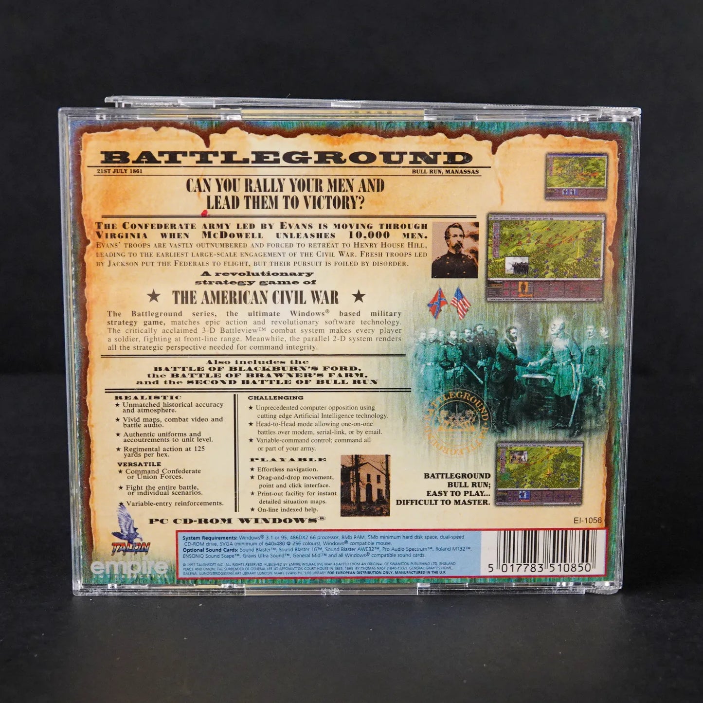 Battleground Bull Run 1861 - PC Game - Disc im Jewel Case - Englisch - Gebraucht