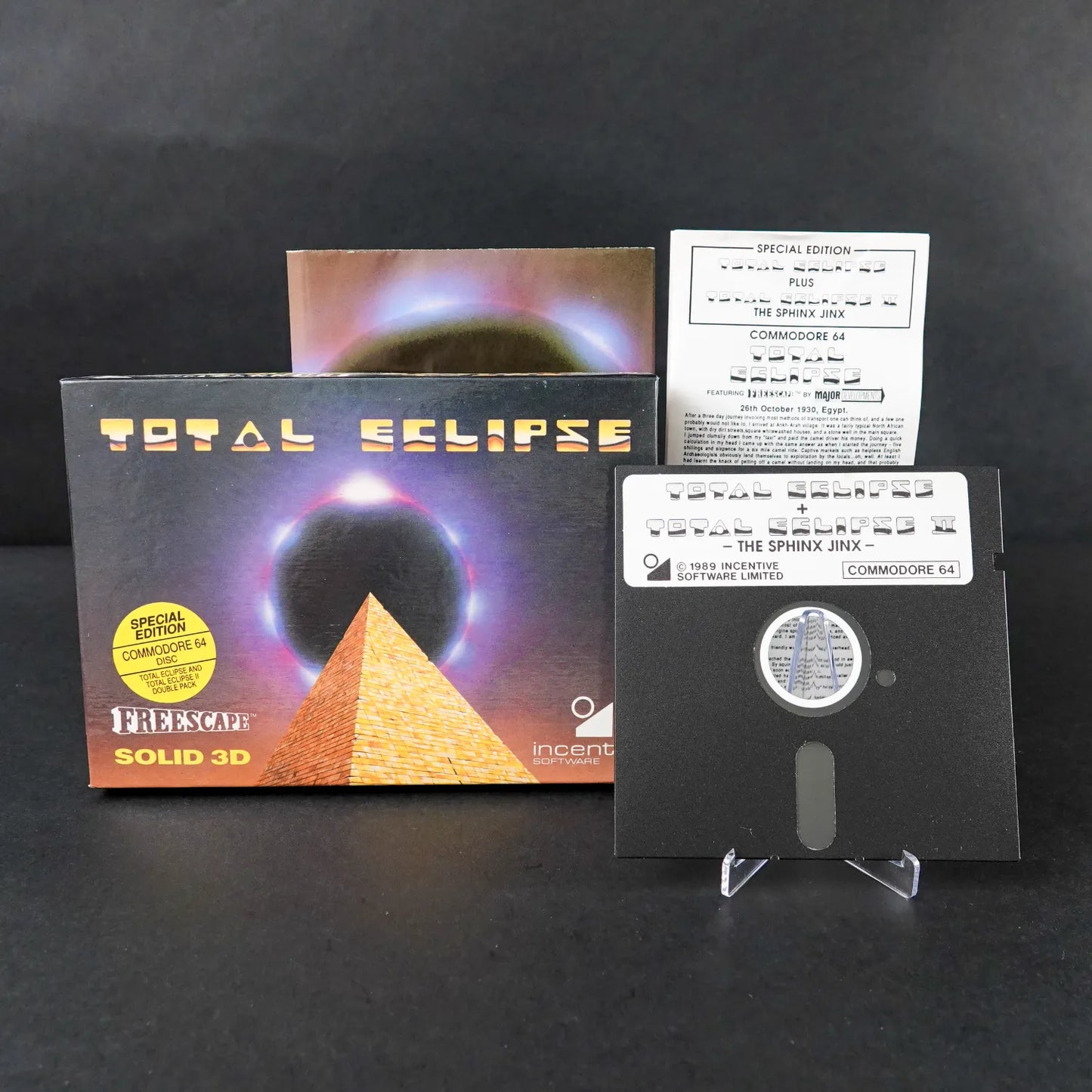 Total Eclipse Special Edition Commodore 64 C64 Diskette CiB Anleitung und Poster
