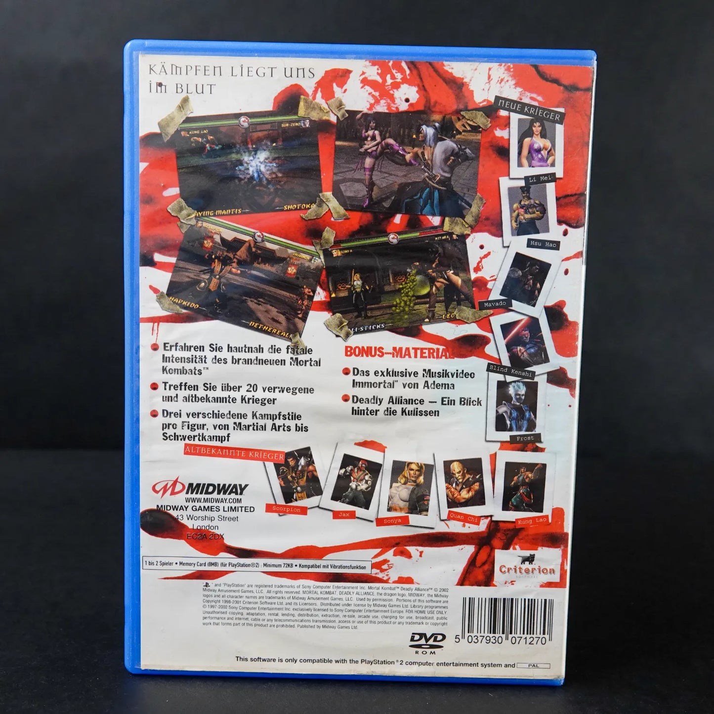 Mortal Kombat Deadly Alliance - Playstation 2 PS2 - PAL Deutsch Gebraucht FSK18