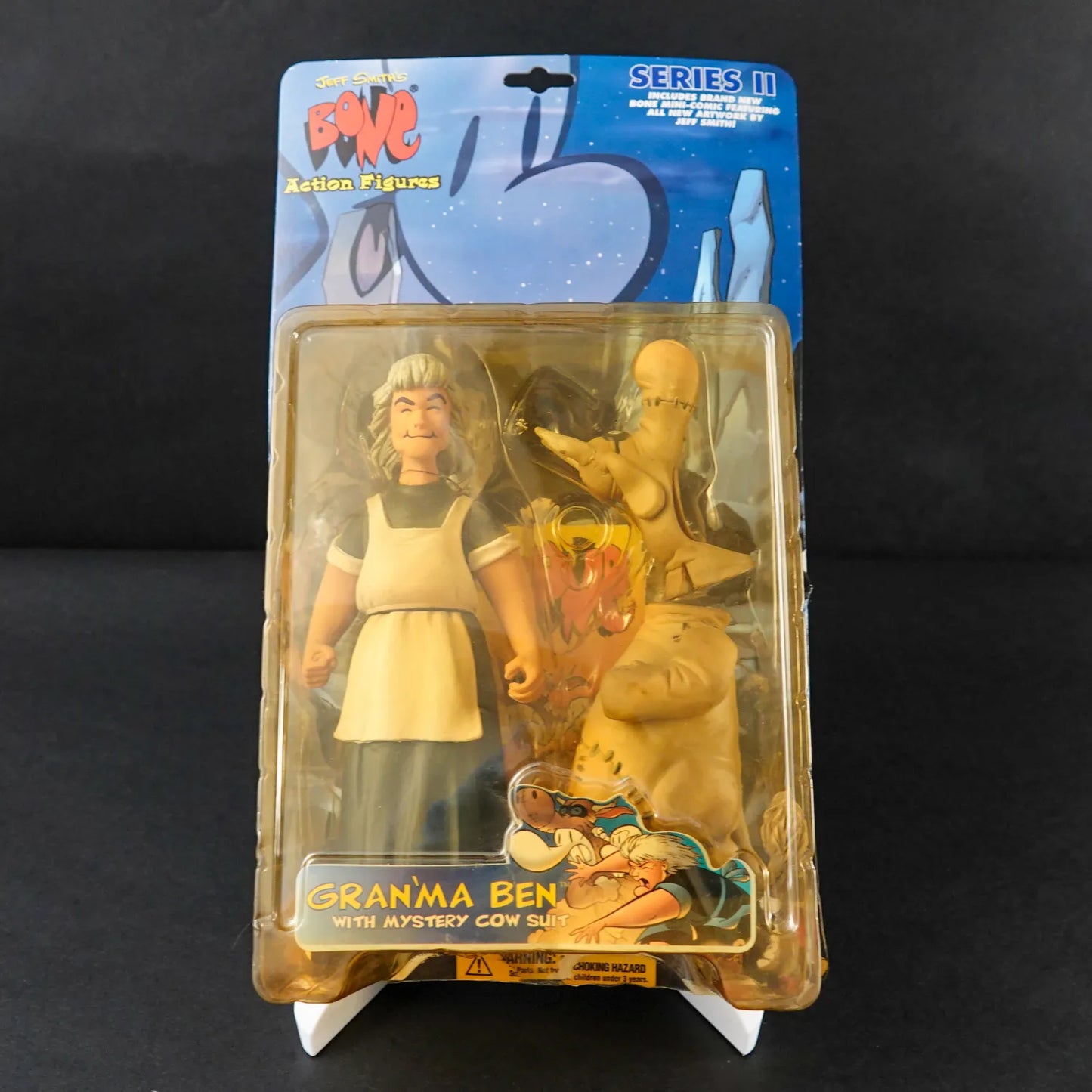 Jeff Smith's BONE Action Figur - Granma Ben - mit Cow Suit - OVP beschädigt
